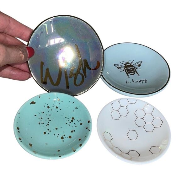 Trinket Jewelry Dish Set of 4 approx. 3” round - Picture 1 of 7